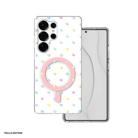 Huse telefoane - Husa Bubble Dots Mag pentru Samsung Galaxy S25 Ultra, Carcasa magnetica, Alb