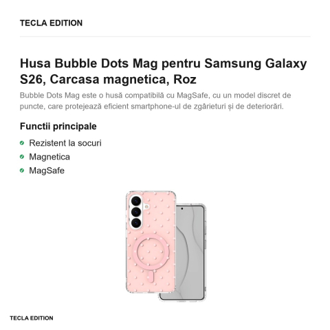 Husa Bubble Dots Mag pentru Samsung Galaxy S26, Carcasa magnetica, Roz [1]