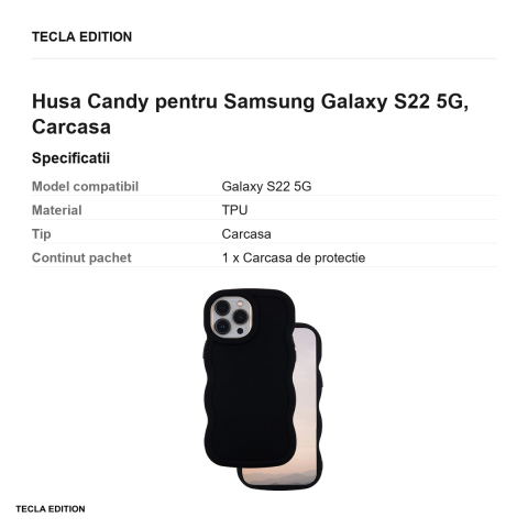 Husa Candy pentru Samsung Galaxy S22 5G, Carcasa, Negru [2]