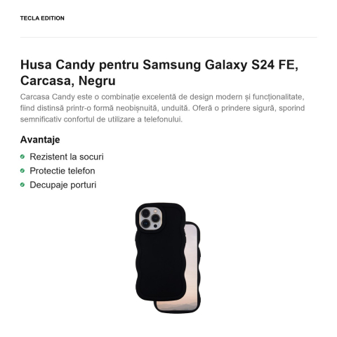 Husa Candy pentru Samsung Galaxy S24 FE, Carcasa, Negru [1]