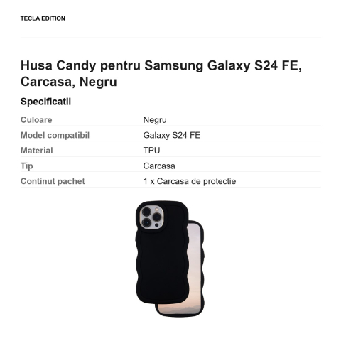 Husa Candy pentru Samsung Galaxy S24 FE, Carcasa, Negru [2]