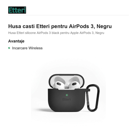 Husa casti Etteri pentru AirPods 3, Negru [1]