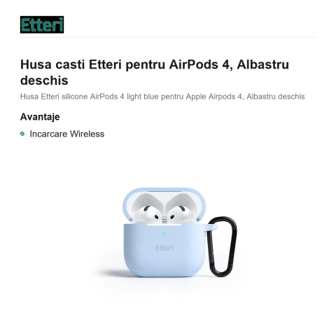 Husa casti Etteri pentru AirPods 4, Albastru deschis [1]