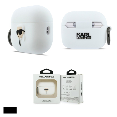 Husa casti Karl Lagerfeld Karl Head 3D pentru AirPods Pro 3, Alb [3]