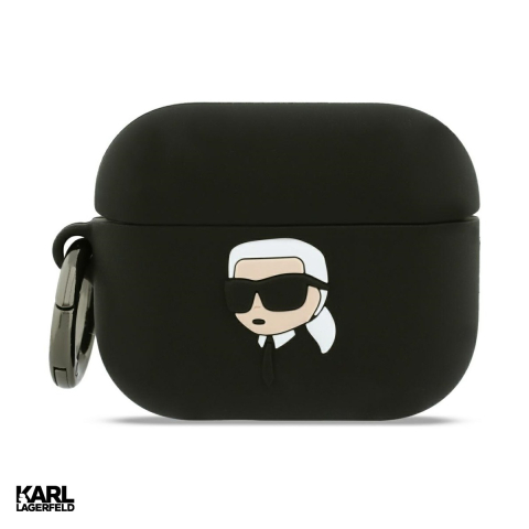 Casti - Husa casti Karl Lagerfeld Karl Head 3D pentru AirPods Pro 3, Negru