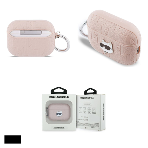 Husa casti Karl Lagerfeld Monogram Choupette Head pentru AirPods Pro 3, Roz [3]