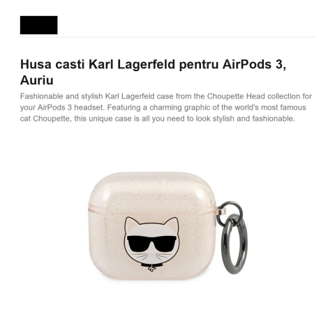 Husa casti Karl Lagerfeld pentru AirPods 3, Auriu [1]