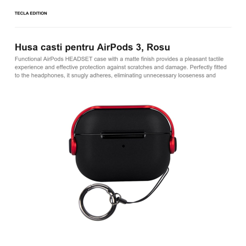 Husa casti pentru AirPods 3, Rosu [1]