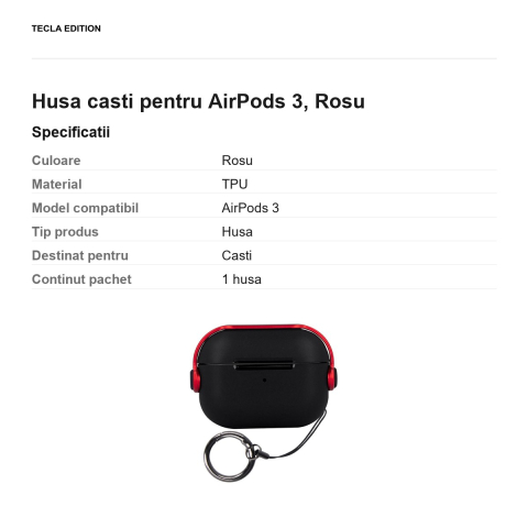 Husa casti pentru AirPods 3, Rosu [2]