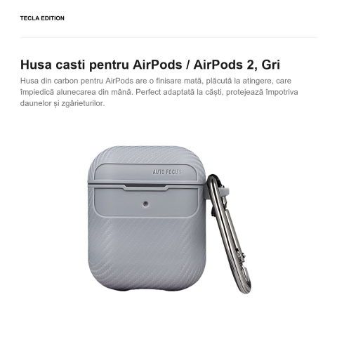 Husa casti pentru AirPods / AirPods 2, Gri [1]