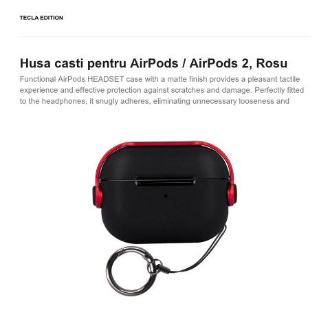 Husa casti pentru AirPods / AirPods 2, Rosu [1]