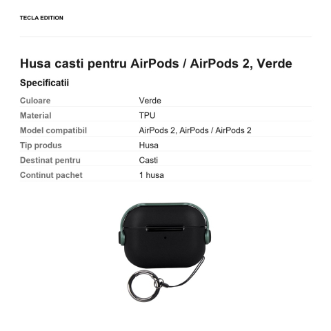 Husa casti pentru AirPods / AirPods 2, Verde [2]
