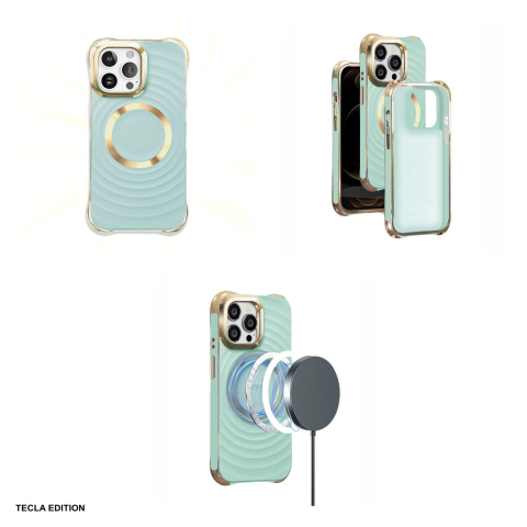 Husa Circle Glam Mag pentru Apple iPhone 14 Pro, Carcasa magnetica, Albastru [3]