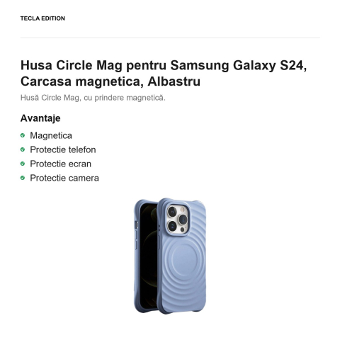 Husa Circle Mag pentru Samsung Galaxy S24, Carcasa magnetica, Albastru [1]