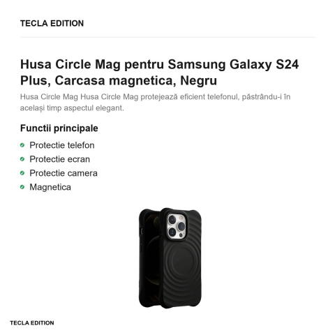 Husa Circle Mag pentru Samsung Galaxy S24 Plus, Carcasa magnetica, Negru [1]