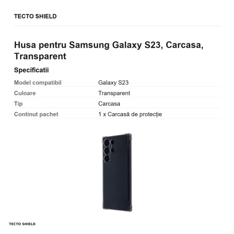 Husa Clear Guard pentru Samsung Galaxy S23, Carcasa, Transparent [2]
