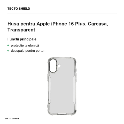 Husa Clear Handle pentru Apple iPhone 16 Plus, Carcasa, Transparent [1]