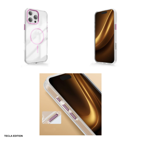 Husa Clear Thin Mag pentru iPhone 17 Air, Carcasa magnetica, Roz [3]