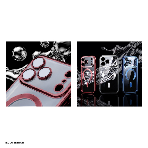 Husa Color Chrome Mag cherry pentru iPhone 17 Pro, Carcasa magnetica, TPU (poliuretan termoplastic), Visiniu [4]
