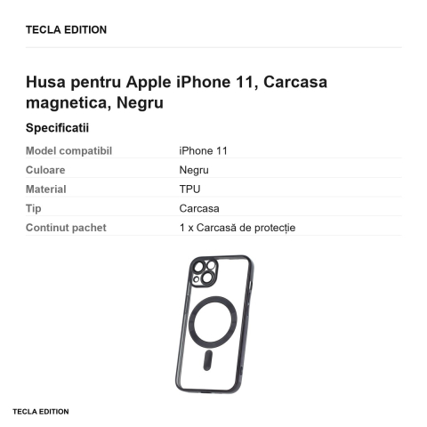 Husa Color Chrome Mag pentru Apple iPhone 11, Carcasa magnetica, Negru [2]