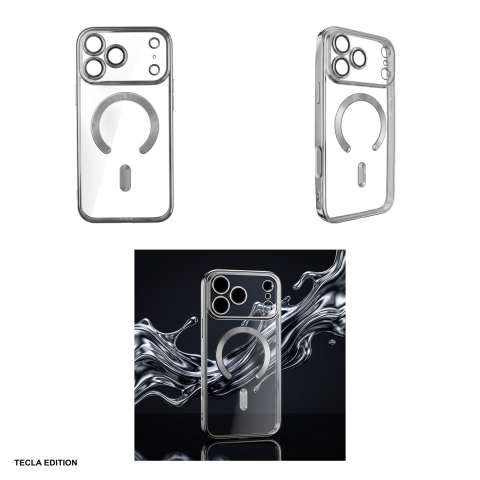 Husa Color Chrome Mag pentru iPhone 17 Pro, Carcasa magnetica, TPU (poliuretan termoplastic), Argintiu [3]