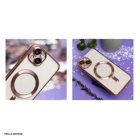 Husa Color Chrome Mag pentru Samsung Galaxy A37 5G, Carcasa magnetica, Rose Gold Metallic [4]