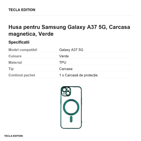 Husa Color Chrome Mag pentru Samsung Galaxy A37 5G, Carcasa magnetica, Verde [2]