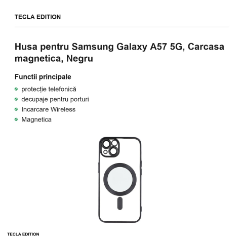 Husa Color Chrome Mag pentru Samsung Galaxy A57 5G, Carcasa magnetica, Negru [1]