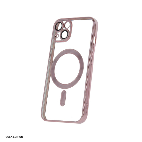 Huse si protectii smartphone - Husa Color Chrome Mag rose pentru Apple iPhone 13, Carcasa magnetica, Roz