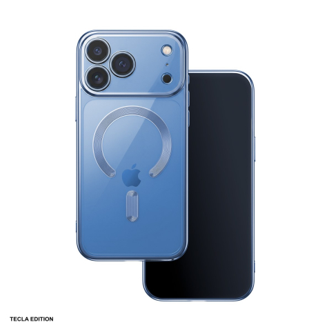 Huse si protectii pentru iPhone 17 Pro Max - Husa Color Chrome Mag sky pentru iPhone 17 Pro Max, Carcasa magnetica, TPU (poliuretan termoplastic), Albastru