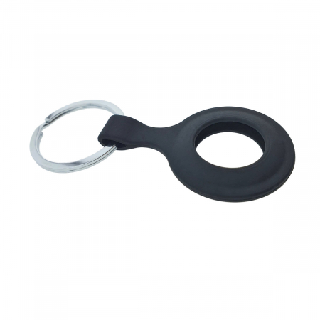 Gadgets smartphone - Husa cu breloc, pentru protectie Apple AirTag 87744, din piele ecologica, neagra