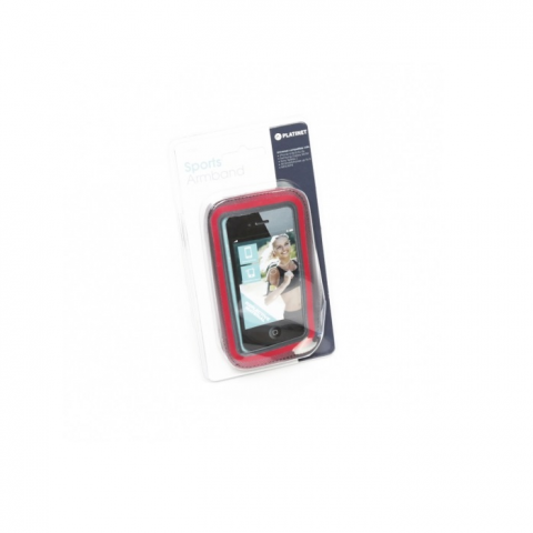 Produse EmagMarketplace - Husa de telefon universala 5" Platinet, Armband, cu prindere de mana, Rosu