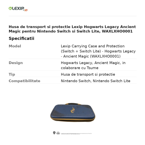 Husa de transport si protectie Lexip Hogwarts Legacy Ancient Magic pentru Nintendo Switch si Switch Lite, WAXLXHO0001 [2]