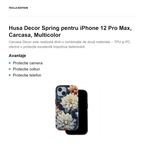 Husa Decor Spring pentru iPhone 12 Pro Max, Carcasa, Multicolor [1]