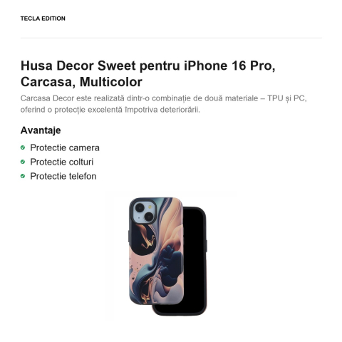 Husa Decor Sweet pentru iPhone 16 Pro, Carcasa, Multicolor [1]