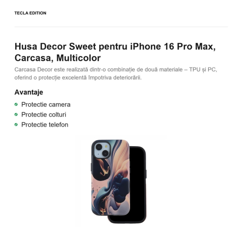 Husa Decor Sweet pentru iPhone 16 Pro Max, Carcasa, Multicolor [1]