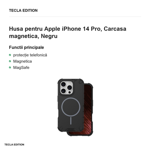 Husa Defender 2in1 Mag pentru Apple iPhone 14 Pro, Carcasa magnetica, Negru [1]