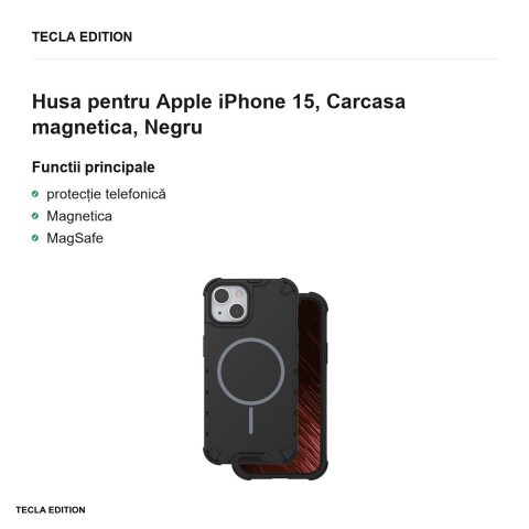 Husa Defender 2in1 Mag pentru Apple iPhone 15, Carcasa magnetica, Negru [1]