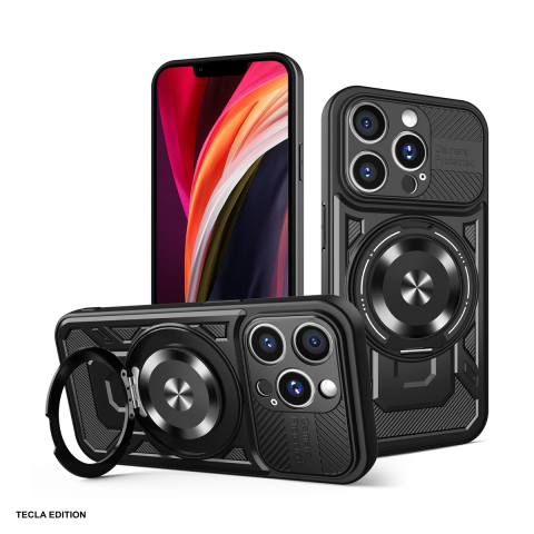 Huse si protectii smartphone - Husa Defender Armor Mag pentru Apple iPhone 14 Pro, Carcasa magnetica, Negru