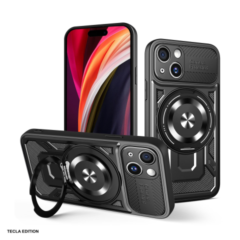 Huse si protectii smartphone - Husa Defender Armor Mag pentru Apple iPhone 15, Carcasa magnetica, Negru