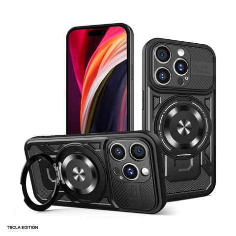 Huse si protectii smartphone - Husa Defender Armor Mag pentru Apple iPhone 15 Pro, Carcasa magnetica, Negru