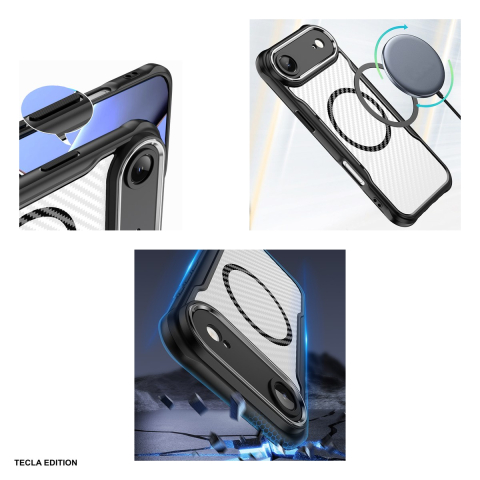 Husa Defender Carbon Mag pentru iPhone 17 Air, Carcasa magnetica, Negru [3]