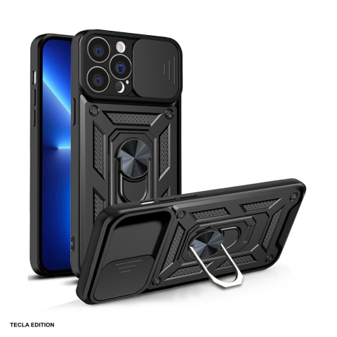 Huse si protectii smartphone - Husa Defender Slide pentru iPhone 13 Pro Max, Carcasa magnetica, Negru