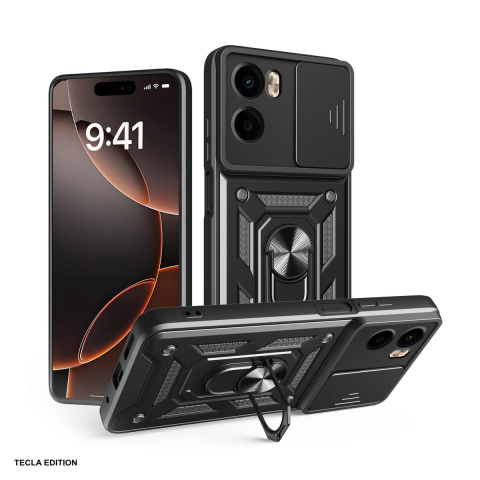 Huse si protectii pentru Motorola Moto G05 - Husa Defender Slide pentru Motorola Moto G05, Carcasa, Negru