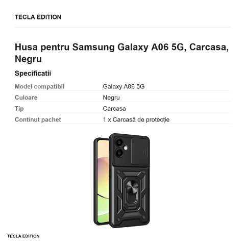 Husa Defender Slide pentru Samsung Galaxy A06 5G, Carcasa, Negru [2]