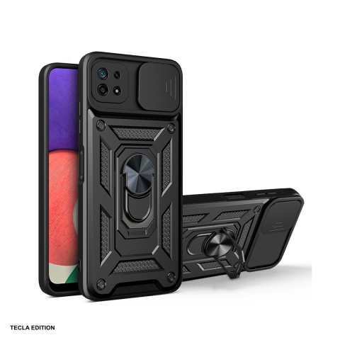 Huse si protectii smartphone - Husa Defender Slide pentru Samsung Galaxy A22 5G, Carcasa magnetica, Negru