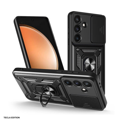 Huse si protectii smartphone - Husa Defender Slide pentru Samsung Galaxy S25 FE, Carcasa magnetica, Negru
