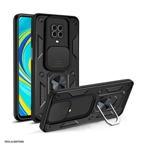 Huse si protectii smartphone - Husa Defender Slide pentru Xiaomi Redmi Note 9S, Carcasa magnetica, Negru