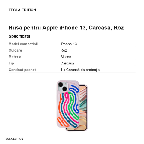 Husa DIY Snake pentru Apple iPhone 13, Carcasa, Roz [2]