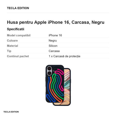 Husa DIY Snake pentru Apple iPhone 16, Carcasa, Negru [2]